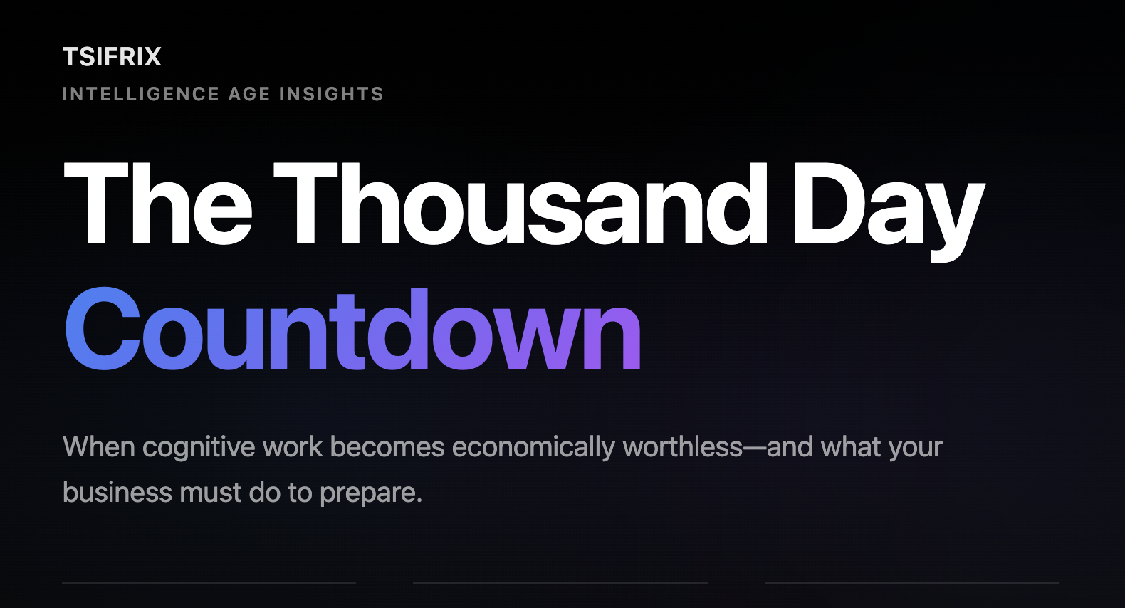 The Thousand Day Countdown: When India's Cognitive Jobs Become Economically Worthless